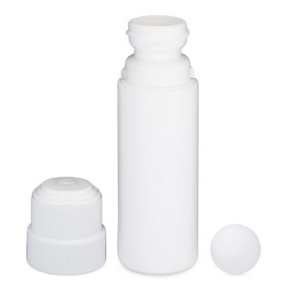 3 oz White HDPE Plastic Child-Resistant Capable Roll-On Bottle with Cap