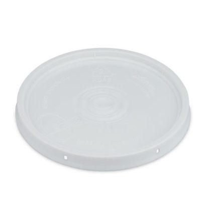 White HDPE Plastic Cut Away Pail Lids for 1 gal Buckets