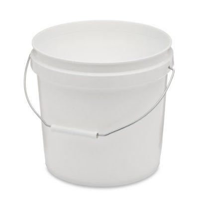 2 gal White HDPE Plastic Open Head Buckets