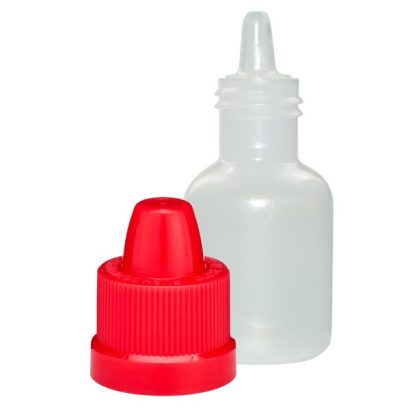 LDPE Plastic Boston Round Dropper Bottles with Child-Resistant Capable Cap