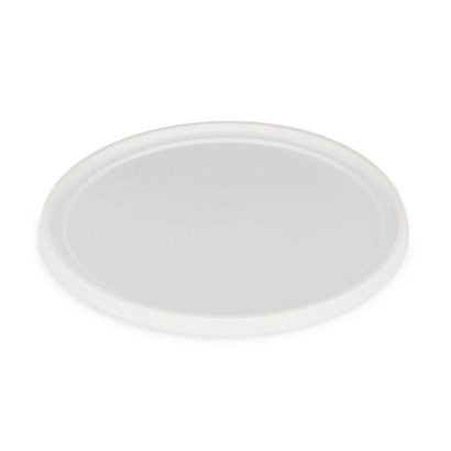6.6" White PP Plastic Round Tamper-Evident Snap-Lock Lids