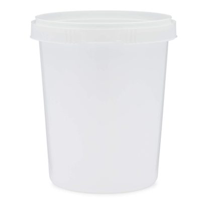 32 oz White PP Plastic Round Snap-Lock Containers