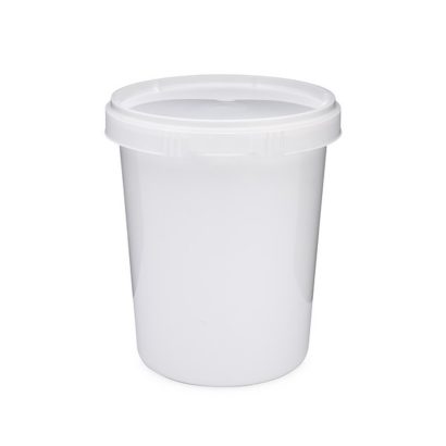 32 oz White PP Plastic Round Snap-Lock Containers (Tamper-Evident Lid)