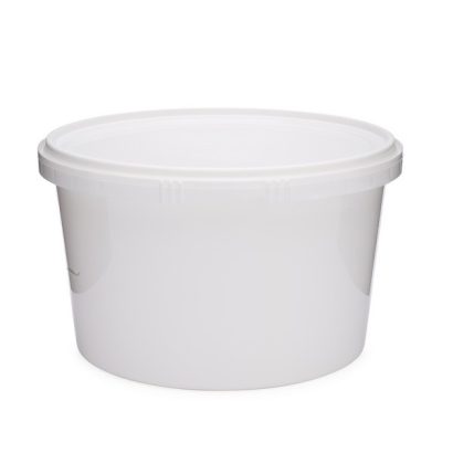 48 oz White PP Plastic Round Snap-Lock Containers (Tamper-Evident Lid)