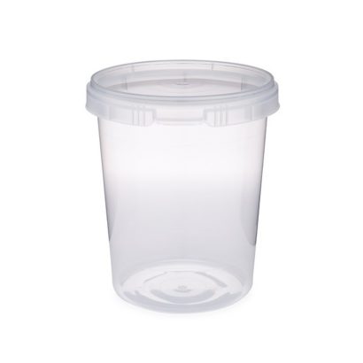 32 oz Clear PP Plastic Round Snap-Lock Containers (Tamper-Evident Lid)