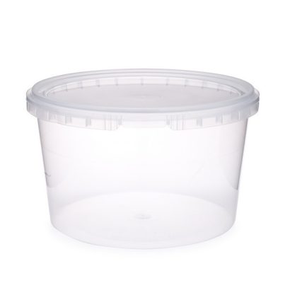 48 oz Clear PP Plastic Round Snap-Lock Containers (Tamper-Evident Lid)