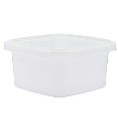 32 oz White PP Plastic Square Snap-Lock Containers