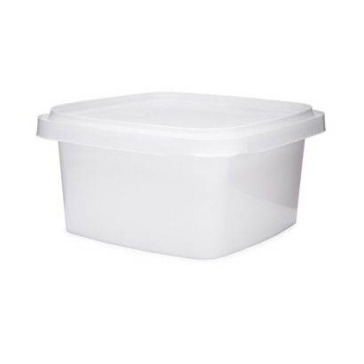 32 oz White PP Plastic Square Snap-Lock Containers (Tamper-Evident Lid)