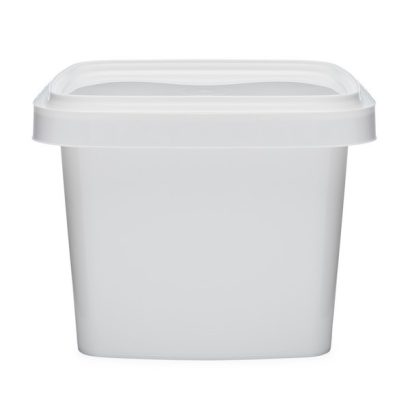 48 oz White PP Plastic Square Snap-Lock Containers (Tamper-Evident Lid)