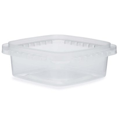 8 oz Clear PP Plastic Square Snap-Lock Containers