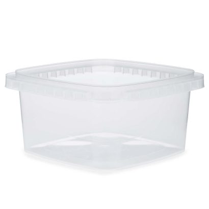 32 oz Clear PP Plastic Square Snap-Lock Containers