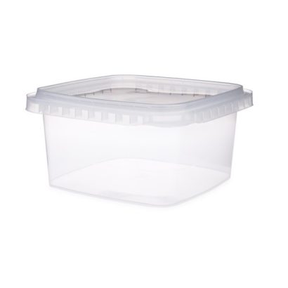 32 oz Clear PP Plastic Square Snap-Lock Containers (Tamper-Evident Lid)
