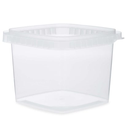 48 oz Clear PP Plastic Square Snap-Lock Containers