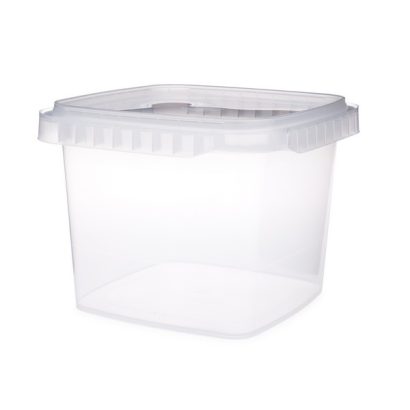 48 oz Clear PP Plastic Square Snap-Lock Containers (Tamper-Evident Lid