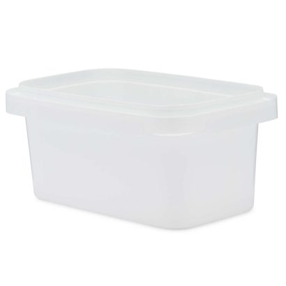 16 oz White PP Plastic Oblong Snap-Lock Containers