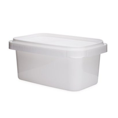 16 oz White PP Plastic Oblong Snap-Lock Containers (Tamper-Evident Lid)