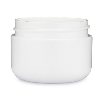 White PP-PS Plastic Double Wall Round Base Jars