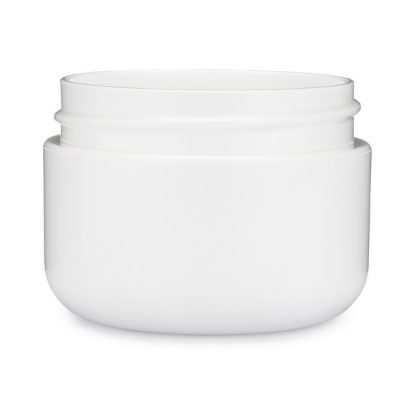 White PP-PS Plastic Double Wall Round Base Jars
