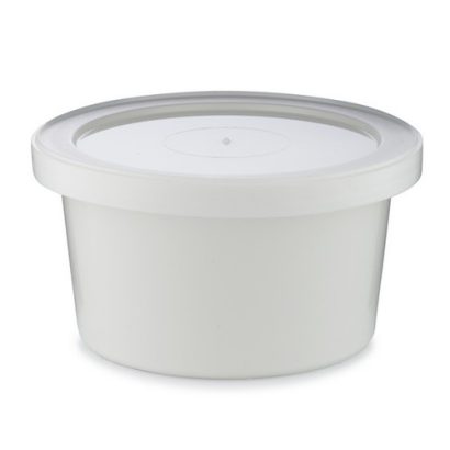 4 oz White PP Plastic Round Snap-Lock Containers (White Snap-Lock Cap)