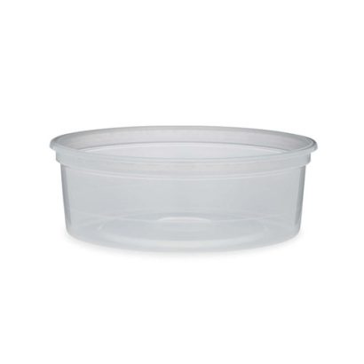 8 oz Natural PP Plastic Round Containers (Snap-Lock Lid)