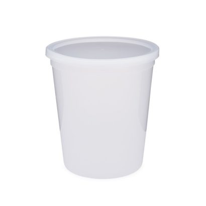 32 oz Natural HDPE Plastic Round Containers (Snap-Lock Lid)