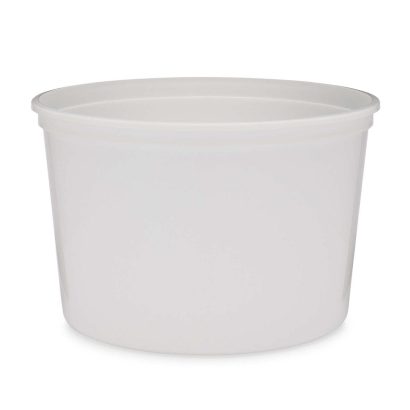 64 oz White PP Plastic Round Snap-Lock Containers