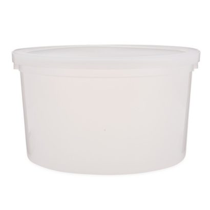 1 gal Natural HDPE Plastic Round Containers (Snap-Lock Lid)