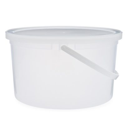 1 gal Natural HDPE Plastic Round Containers (Snap-Lock Lid)