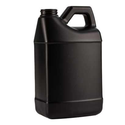 64 oz Black HDPE Plastic F-Style Containers (Cap Not Included)