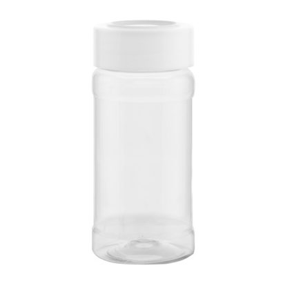 4 oz Clear PET Plastic Spice Jar (White Cap)