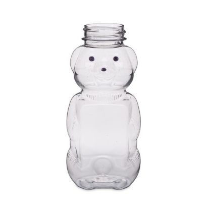 8 oz Clear PET Plastic Honey Bear Bottles (Cap Not Included)
