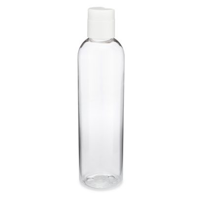 8 oz Clear PET Plastic Bullet Bottle with Locking Disc Top Cap
