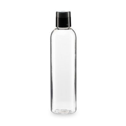 8 oz Clear PET Plastic Bullet Bottle with Locking Disc Top Cap