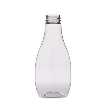 10.5 oz Clear PET Plastic Sauce & Marinade Bottles (Cap Not Included)