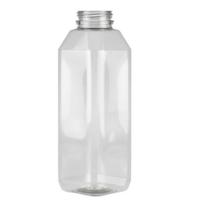 16 oz Clear PET Square Beverage Bottles (Cap Not Included)