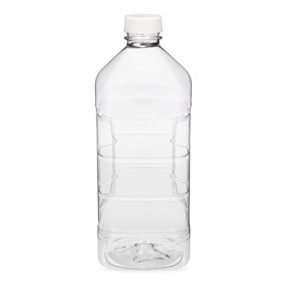 64 oz Clear PET Square Beverage Bottles (Tamper-Evident Cap)