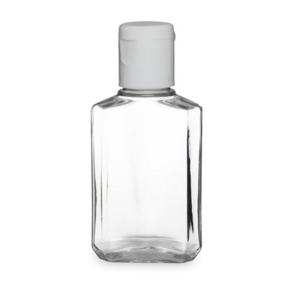 2 oz Clear PET Plastic Oblong Bottles with Flip Top Cap