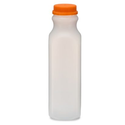 16 oz Natural HDPE Beverage Containers (Orange Ratchet Cap)