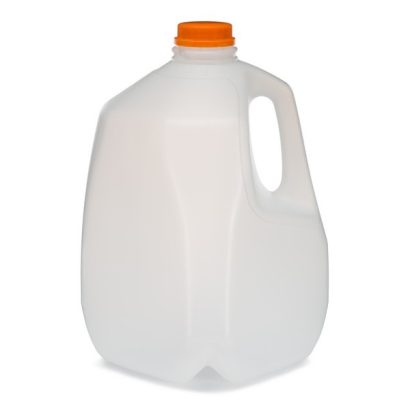 128 oz Natural HDPE Beverage Containers (Orange Ratchet Cap)