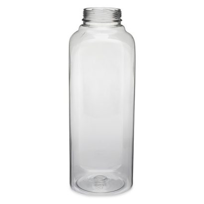 16 oz Clear PET Plastic Square Beverage Bottles (Snap Screw Finish)