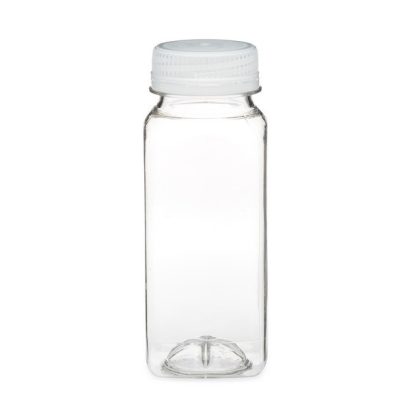 2 oz Clear PET Square Arched Bottle (Natural Cap)