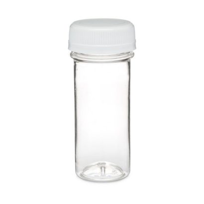 2 oz Clear PET Energy Shot Bottle (White Cap)