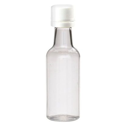 50 ml Clear PET Plastic Mini Liquor Bottles (White Tamper-Evident Cap)