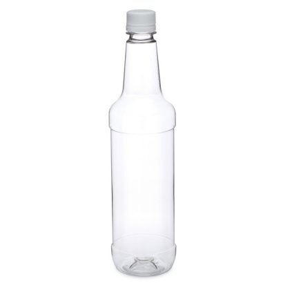 750 ml Clear PET Plastic Liquor Bottles (White Tamper-Evident Cap)