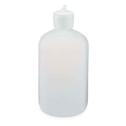 Natural HDPE Plastic Boston Round Bottles with Pivot Spout Cap