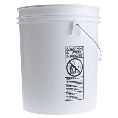 5 gal White HDPE Plastic Open Head Lightweight Buckets