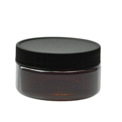 PET Plastic Straight Sided Jars with Ribbed Cap