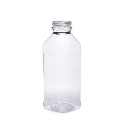 PET Square Beverage Bottles with Label Panel