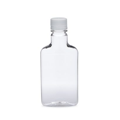 Clear PET Plastic Flasks with Tamper-Evident Cap
